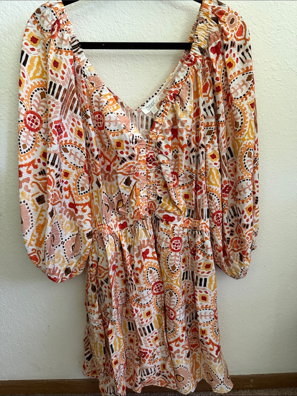 Multi-Color Printed V-Neck Womenโs Romper